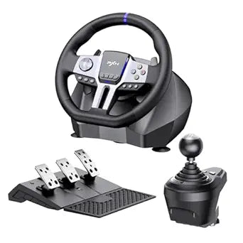 PXN PC Steering Wheel, V9 GEN2 Universal Usb Car Sim 270/900 Degree Race Steering Wheel with 3-Pedals and Shifter Bundle for PC, Xbox One, Xbox Series X/S, PS4, PS3