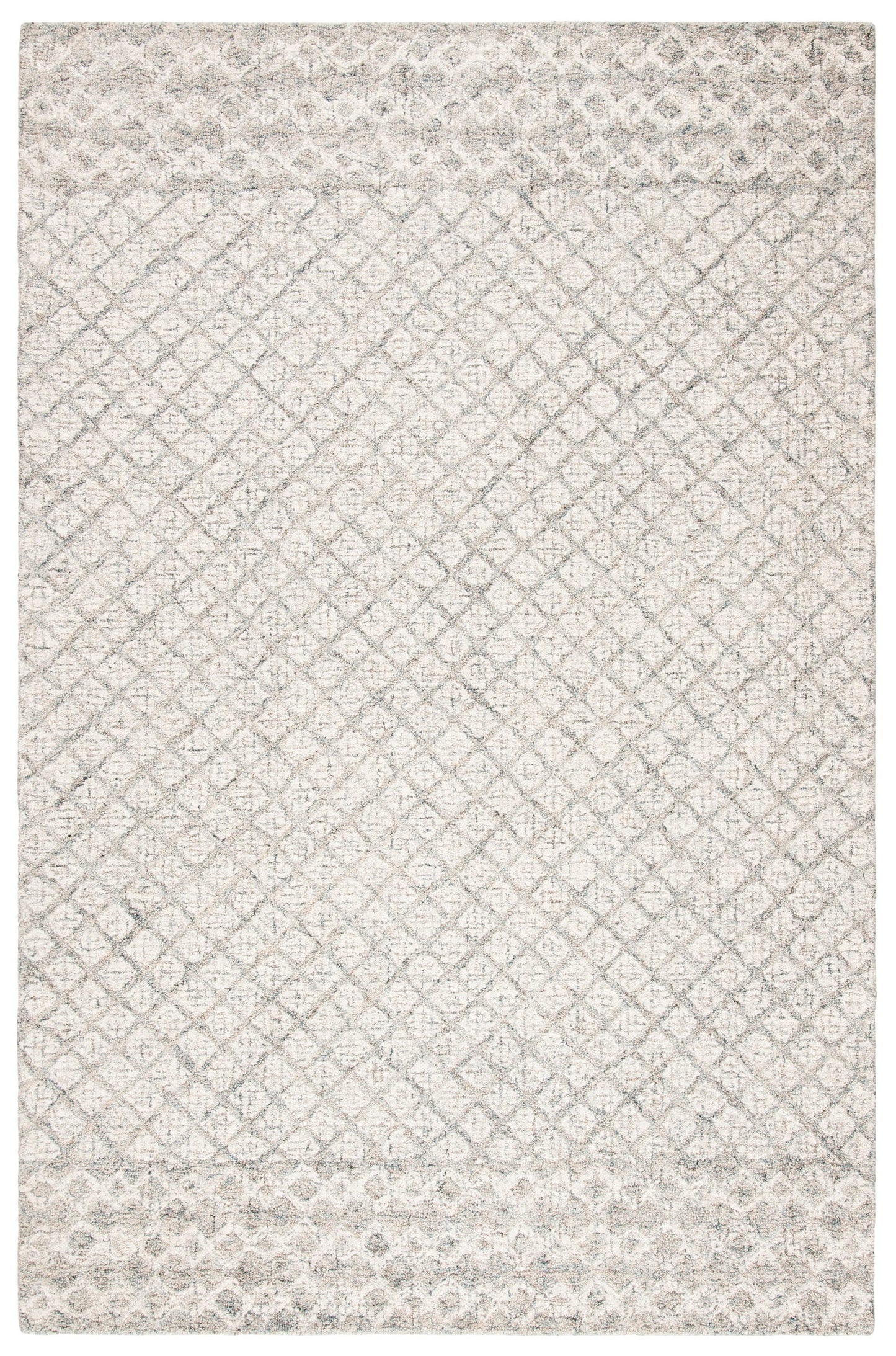 Safavieh Abstract Sadie 11 x 15 (ft) Tufted Wool Ivory/Gray Rectangular Indoor Geometric Bohemian/Eclectic Spot Clean Only Area rug