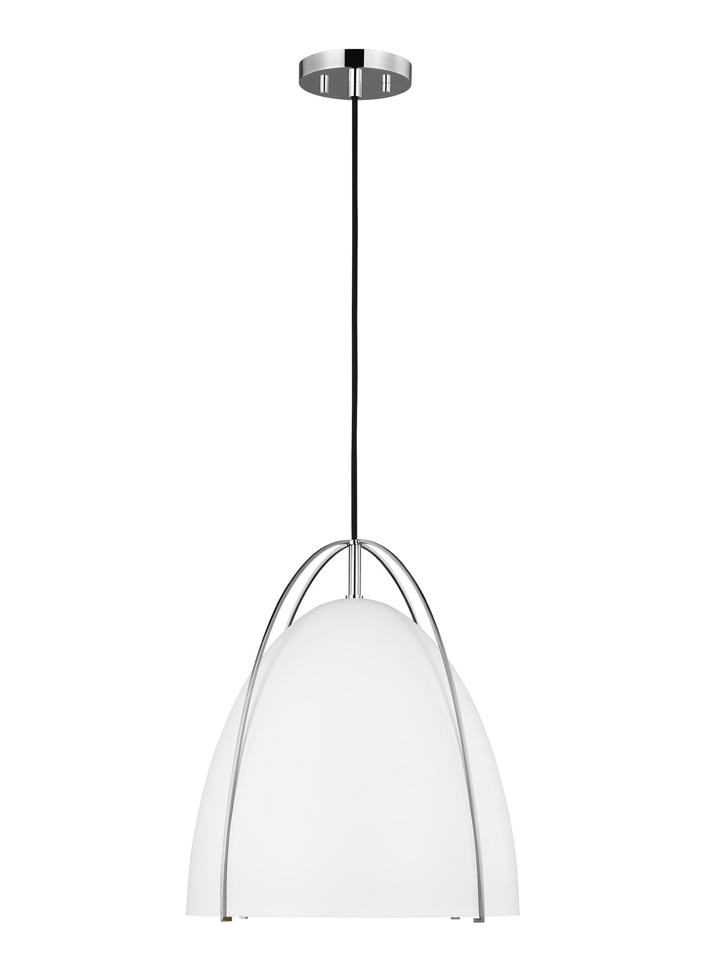 Generation Lighting Norman 1 -Light Chrome Modern/contemporary Dome Medium Hanging Pendant Light