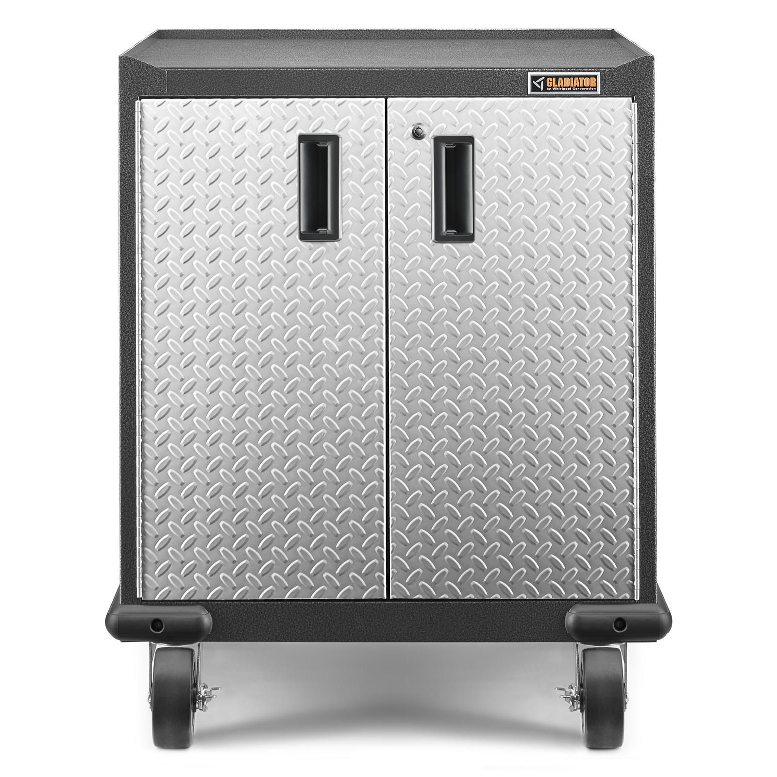 Gladiator Premier Wall GearBox 28-in W x 34.5-in H x 25.5-in D Freestanding Steel Garage Cabinet in Silver