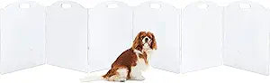 Extra-Wide Clear Acrylic Freestanding Dog Gates for The House Folding 6-Panel Pet Gates for Doorways, Stairs, and Open Spaces, Transparent Indoor Barrier for Dogs, Puppies & Cats