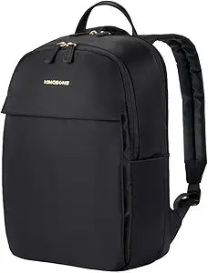 Kingsons Slim Travel Backpack With Luggage Strap,Black Business Backpack, Waterproof Nylon Commuter Bag for Work & Travel,Hiking, Red Khaki (KS25002-Black-US-1)