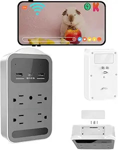 160 Wide Angle 4K HD Charger Camera,Security Indoor Camera,Outlet Camera for Home/Office/Pet/Indoor,Wall Camara Outlet with Motion Detection,Pet Monitor Cameras (CAM GR)