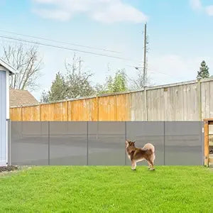 Reinforced 42' Extra Tall Pet Gate 155' Extra Wide Retractable Baby Gate with Support Rods - Prevent Crawling Under, Indoor/Outdoor Mesh Safety Gate Extra Wide Dog Gate Tall Baby Gates for Dogs, Gray