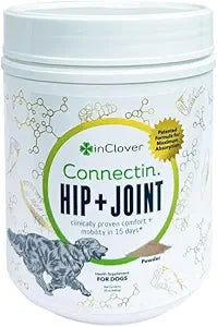 InClover Connectin Natural Hip & Joint Supplement for Dogs with Glucosamine, Chondroitin & Hyaluronic Acid - Powder for Dog Mobility, Comfort & Active Lifestyle Support, 23oz