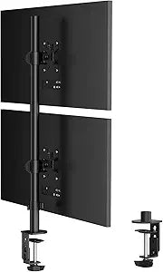 Pholiten Tall Vertically Stacked Dual Monitor Desk Mount Stand,Extra Tall 31 Inch Monitor Stand, Fully Adjustable Monitor arm for 13-32 Inch LCD Screen Holds up to 22lbs