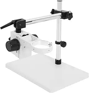 360 Rotating Binocular/Tribocular Microscope Bracket, Horizontally and Vertically Adjustable Microscope Stand 76mm Inner Diameter for Science, Laboratory, Industry