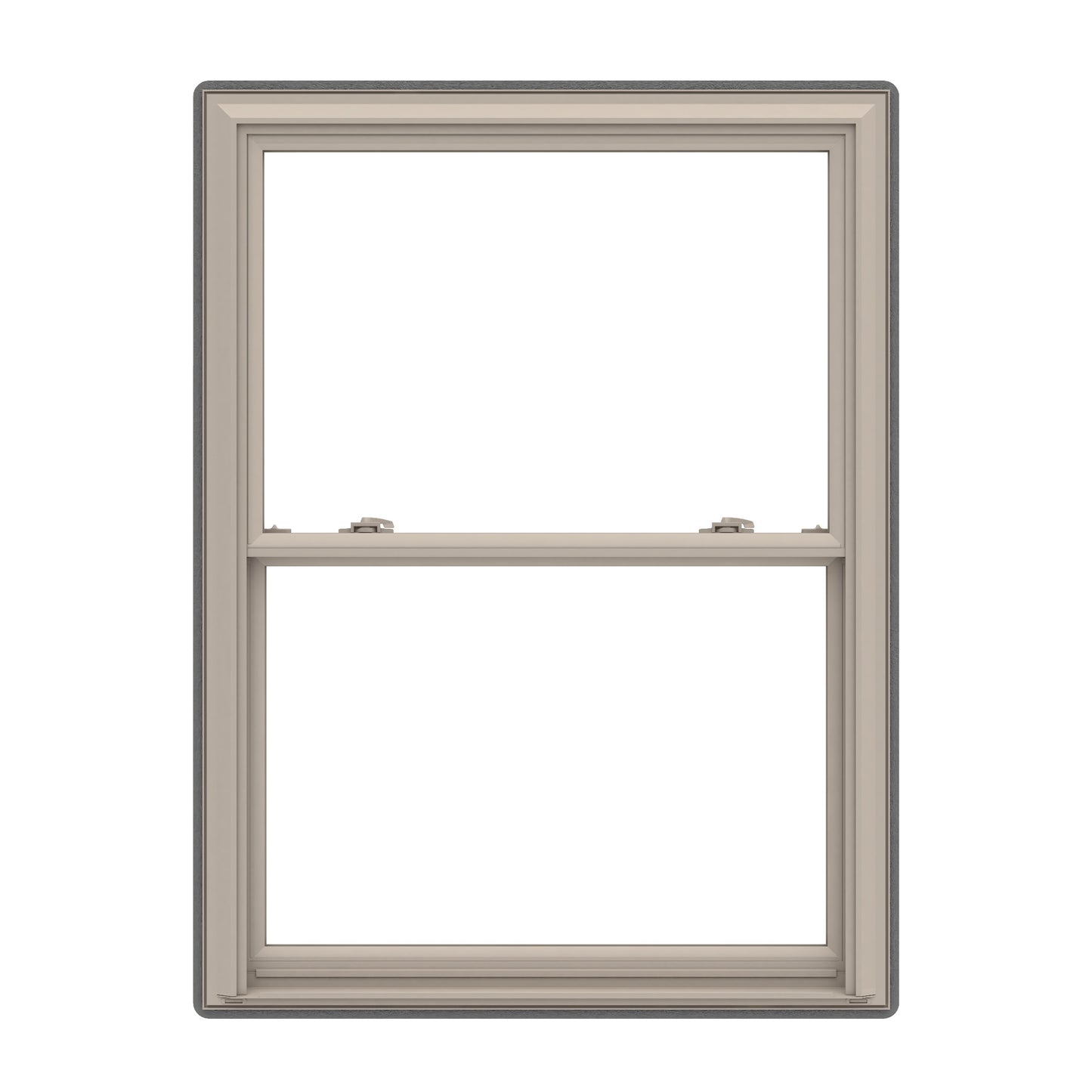 Pella 150 Series 31-1/2-in x 45-1/2-in Fossil Exterior Fossil Interior Vinyl Replacement Double Hung Window Low-E argon Double Pane Glass (Full Screen Included)