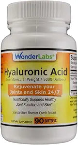 Wonder Laboratories 120 mg Hyaluronic Acid Rooster Comb Extract, Made from Injuv Rooster Comb Extract (90)
