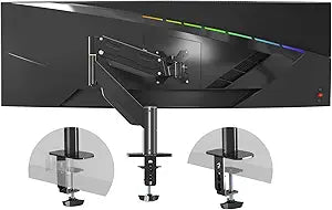 Pholiten Premium Aluminum Heavy Duty Monitor Arm Ultrawide Monitor Arm,Full Motion Single Computer Mount for Computer Screens up to 43 inchs and 28.6lbs,Adjustable Clamp and Grommet Vesa Mount.
