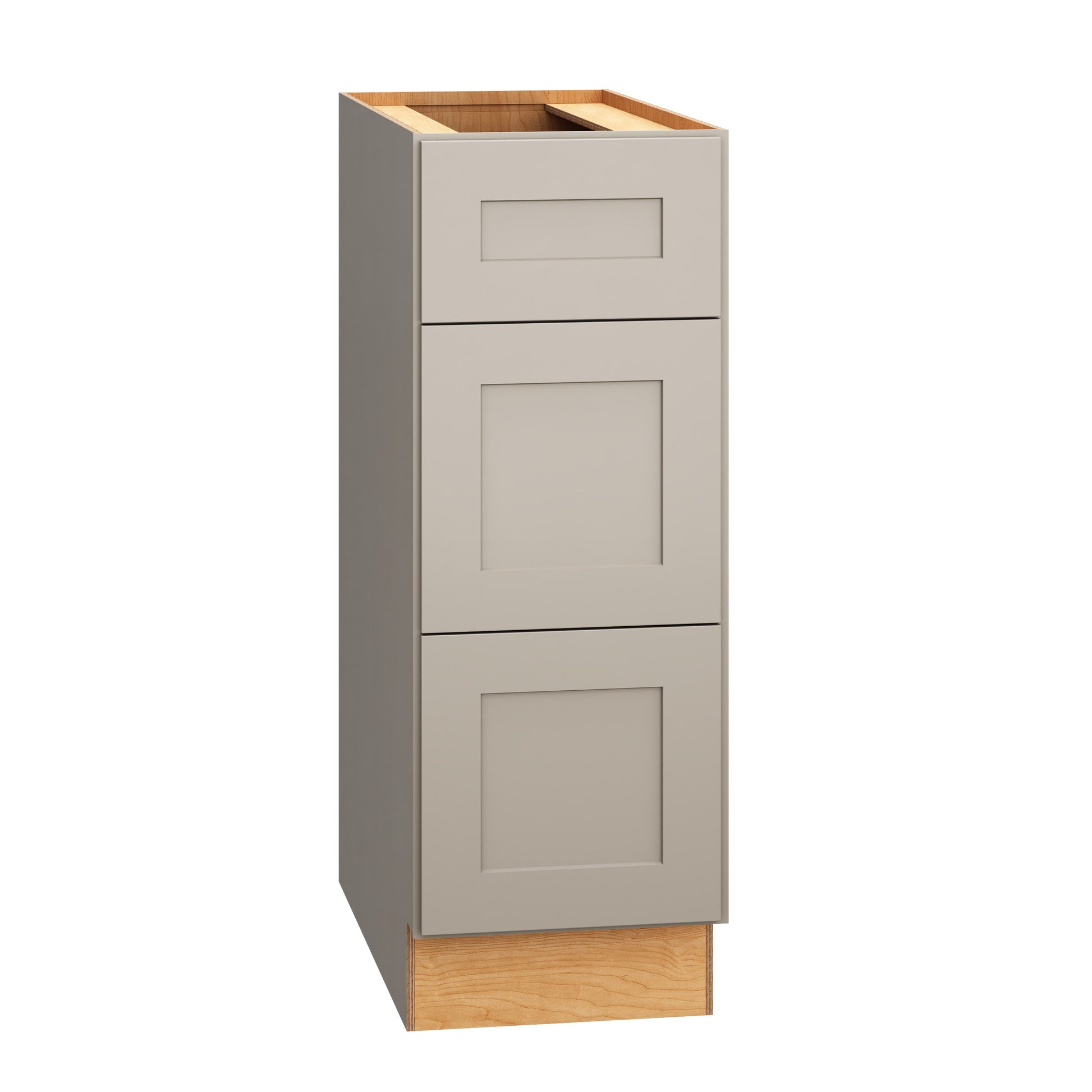 Diamond Express Jamestown 12-in W x 34.5-in H x 24-in D Cloud Gray 3 -Drawers Drawer Base Fully Assembled Plywood Cabinet Recessed Panel Shaker