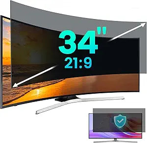 34 Inch Computer Privacy Screen Filter for 21:9 Aspect Ratio Widescreen Monitor Removable Computer Monitor Privacy Shield - Eye Protection Anti Glare Blue Light Filter