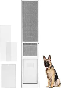Extra Large Dog Door for Sliding Door - X Large Dog Door for Sliding Glass Door - Pet Door for Patio Slider Insert, White
