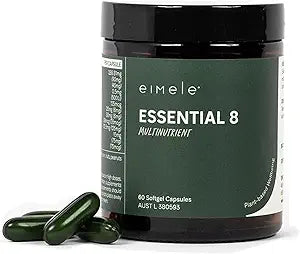 Essential 8 | Multivitamin for Energy & Immunity Support | 8 Essential Nutrients | Calcium, Vitamin B12, Omega3, Zinc, Iron, Vitamin D & More | Non-GMO, Vegan, GF | 30 Servings (60 Softgel Capsules)