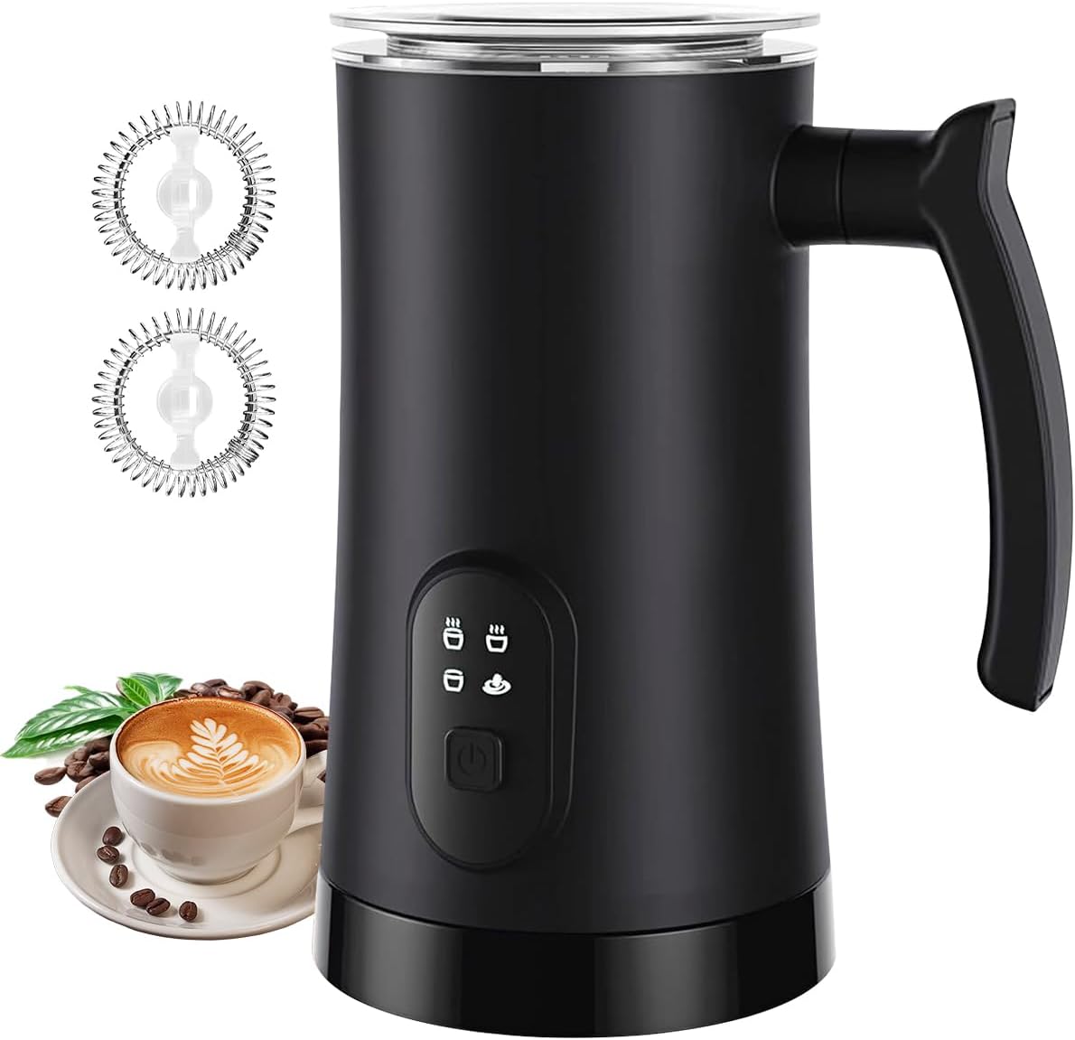 MUMAO Milk Frother, 4-in-1 Electric Milk Steamer, 350ml\/11.8oz Automatic Frother Machine for Coffee, Warm and Cold Foam, Temperature Control for Latte, Cappuccino, Hot Chocolate