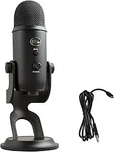 Logitech Creators Blue Yeti USB Microphone for Gaming, Streaming, Podcast, YouTube, Discord, PC, Studio Sound, Plug & Play-Blackout