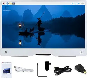 waveshare Pi Monitor Kit, Comes with an Official Raspberry Pi 15.6inch Monitor, 1920 1080 Resolution, Standard HDMI Port, IPS, VESA Mounting Support, Bundle with Accessories (6 Items)