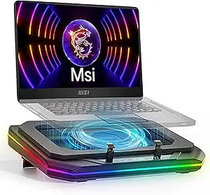 Cooling Pad for Msi Vector A18 HX 17 HX 16 HX AI GP66 GP76 Creator Z16 A16 Z16P A16 AI+ M14 17 16 15 Gaming Laptop with Powerful Turbo Fan Can Fast Cooling,6 RGB Light Mode,Touch Contr