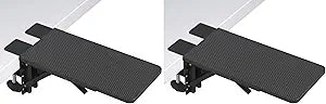 BONTEC Desk Extender Tray, 11.8'x5.9' Table Mount Arm Wrist Rest Shelf, 90 Foldable Elbow Support, Clamp on Computer Arm Rest for Desk, Office & Home Use, Durable & Easy to Install (Pack of 2)