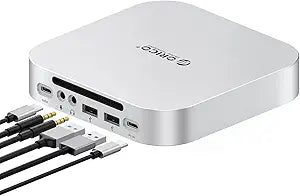 ORICO MiniMate Pro+ 40Gbps Mac mini M4 Docking Stand & Hub with Built-in 1TB NVMe SSD (Non-Removable) Mac mini M4 and M4 Pro 2025, Aluminum USB4 Dock, 3.5mm Audio I/O, 2 USB-A, Compatible with USB4