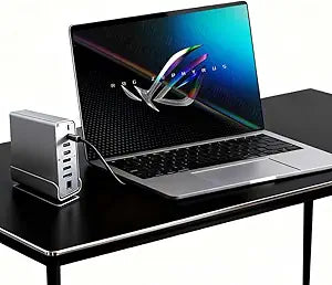 Docking Station for Asus ROG Zephyrus G16 G14 G15 M16 M15 S S17 Zephyrus Duo 16 15 Gaming Laptop,15-in-1 USB C with 360 Rotating Base, 2 * 4K HDMI and 1*DP, 10Gbps USB Port Transfer, RJ45, Audio