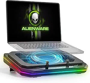 Cooling Pad for Dell Alienware m18 R2 R1 18 inch Gaming Laptop, It is a Well Deserved Heat Dissipation Monster,Cooler with Powerful Turbo Fan Can Fast Cooling,6 RGB Light Mode,Touch Start