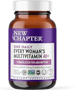 New Chapter Womenâ€™s Multivitamin 40+, extra B6 & B12, Biotin for Hair Growth, D3, Vit C, Zinc for Immune & Stress Support, Gentle on an Empty Stomach, One Daily, Non-GMO, Gluten-Free, 72 Tablets