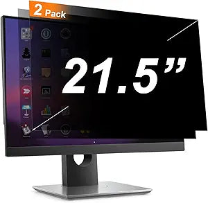 2 Pack 21.5 Inch Privacy Screen Filter for 16:9 Widescreen Monitor - Anti-Glare, Blue Light Blocking, Easy Installation | Desktop PC Privacy Shield