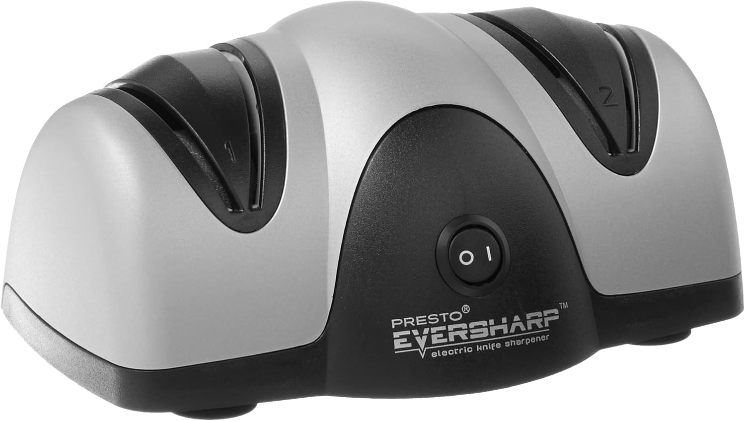 Presto 08800 EverSharp Electric Knife Sharpener, 2-Stage System, Silver\/Black