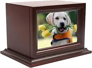 Wooden Pet Memorial Keepsake Urns, Photo Box Pet Cremation Urnï¼ŒCremation Urns for Dogs Ashesï¼ŒCat Urnï¼ŒLoss Pet Sympathy Remembrance Gift (Extra-Large)