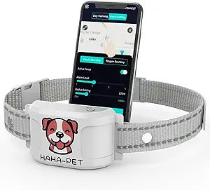 GPS Wireless Dog Fence & Training Collar No Subscription, App Geo-Fence 3280ft, 60-164ft Bluetooth Training, 3 Correction Modes, Auto Sleep/Wake, Long Battery Life