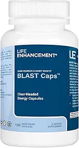 Life Enhancement Blast Caps, 60 Capsules - Energy and Focus Supplement - Nootropics Brain Support Supplement with B12, Niacin, Caffeine, Taurine, Phenylalanine, Vitamin C, & More
