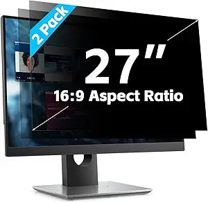 2 Pack 27-Inch Computer Privacy Screen Filter for 16:9 Widescreen MonitorsAnti-Spy,Anti-Glare,Anti-Scratch Screen Protector for Dell,Samsung,LG,HP,Acer,AOC & More-Easy Installation