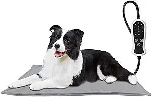 TJOY Pet Heating Pad Electric Heating Pad for Dogs and Cats Indoor Warming Mat Heated Pet Bed with Auto Power Off (Large (32''x20''))