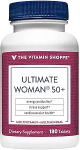 The Vitamin Shoppe Ultimate Woman 50+ Multivitamin - High Potency Daily Multi for Women Over 50, Energy & Immune Support (180 Tablets)