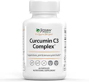 Jigsaw Health Curcumin C3 Complex | Curcumin Capsules Antioxidant Support | 60 Capsules | 60 Servings