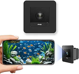 Fish Tank Camera, 2K HD for Aquarium & Reptile Terrarium, 140 Wide-Angle with Anti-Glare, Night Vision, WiFi Pet Camera with AI Motion Detection, 2-Way Audio, 24/7 Cloud/SD Recording