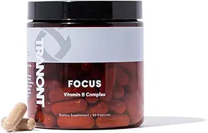 Tranont Focus Vitamin B Complex - Enhance Mental Clarity, Energy, and Immune Health with Natural Supplements, Green Tea & Lion's Mane Mushroom Supplement - Vegan, Gluten-Free - 90 Capsules