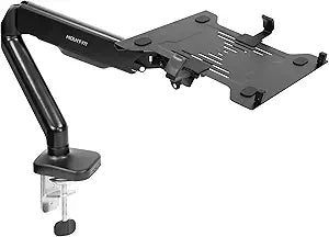 Mount-It! Laptop Desk Mount Arm with Gas Spring | Full Motion Adjustable Laptop Arm Mount for 11-17 Inch Laptops | Ergonomic Desk Stand with Clamp, Grommet Base, and 22 lbs Capacity