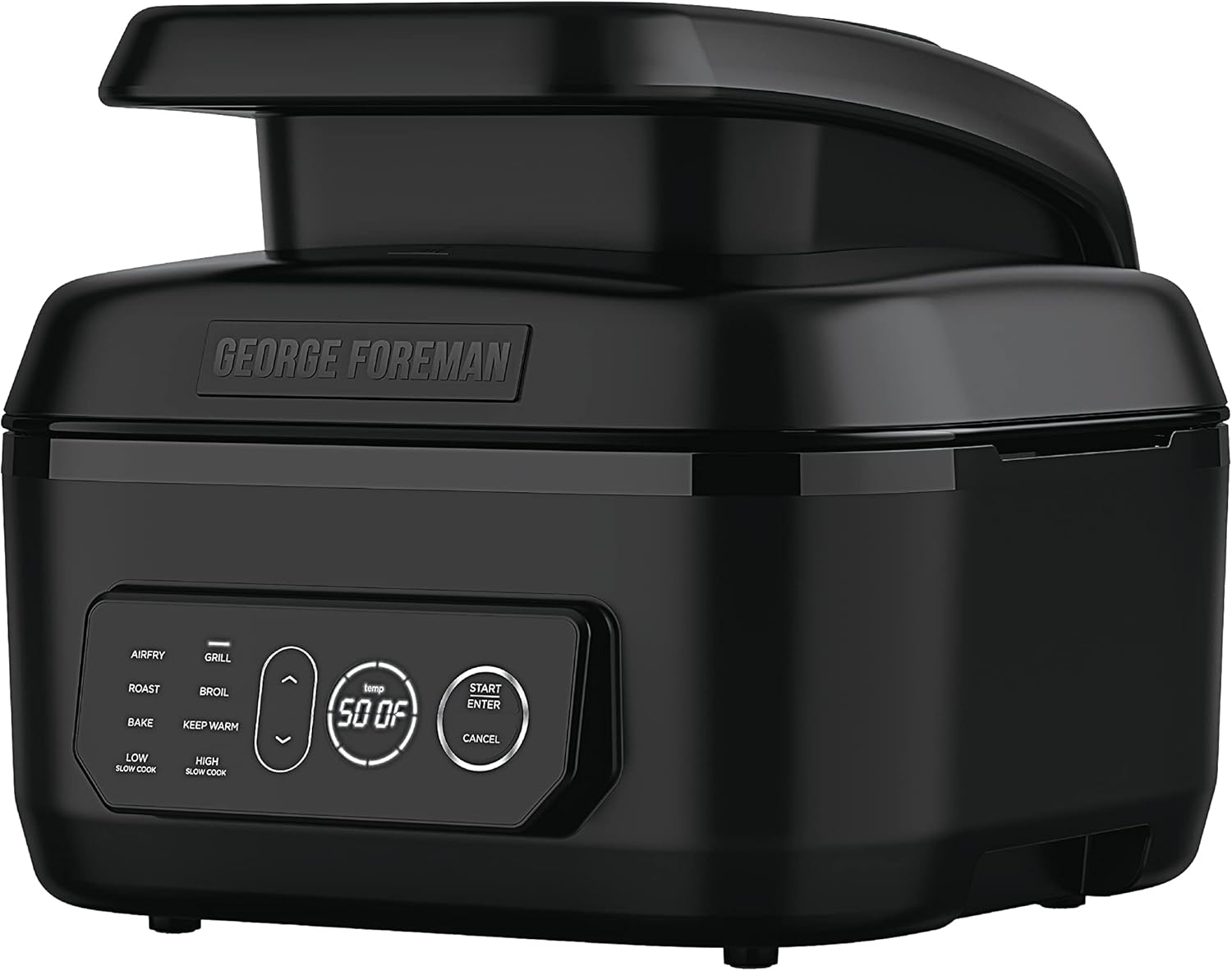 George Foreman Beyond Grill 7-in-1 Electric Indoor Grill with Air Fry Technology, MCAFD800D, Black, Large