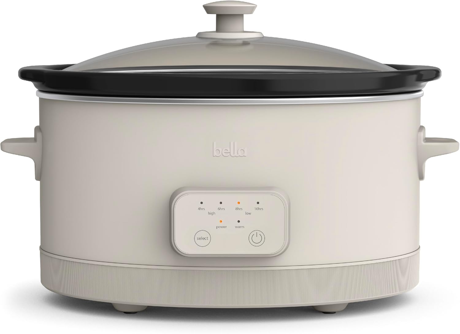 bella 6.0 Qt Programmable Slow Cooker, Ceramic Nonstick Coating, Adjustable Temperature & Cooking Times, Dishwasher Safe Stoneware Pot & Tempered Glass Lid, Tangle Free Cord Wrap, Oatmilk