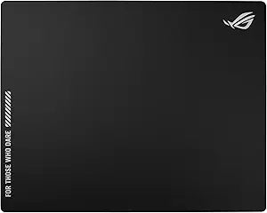 ASUS ROG Moonstone Ace L Glass Gaming Mouse Pad 19.7 x 15.7 , Ultra-Smooth Matte Tempered Glass for Quiet Ultrafast Glides, Impact/Scratch Resistant, Easy to Clean, Anti-Slip Silicone Base - Black