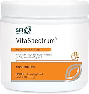 Klaire Labs SFI Health VitaSpectrum Powder - Children's Multivitamin/Mineral with 23 Essential Nutrients, Tropical Flavor for Kids, No Copper, Iron, Gluten or Casein (171 G / 30 Servings)