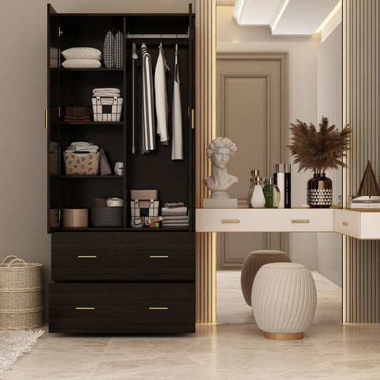 FUFU&GAGA Dark Brown Armoire