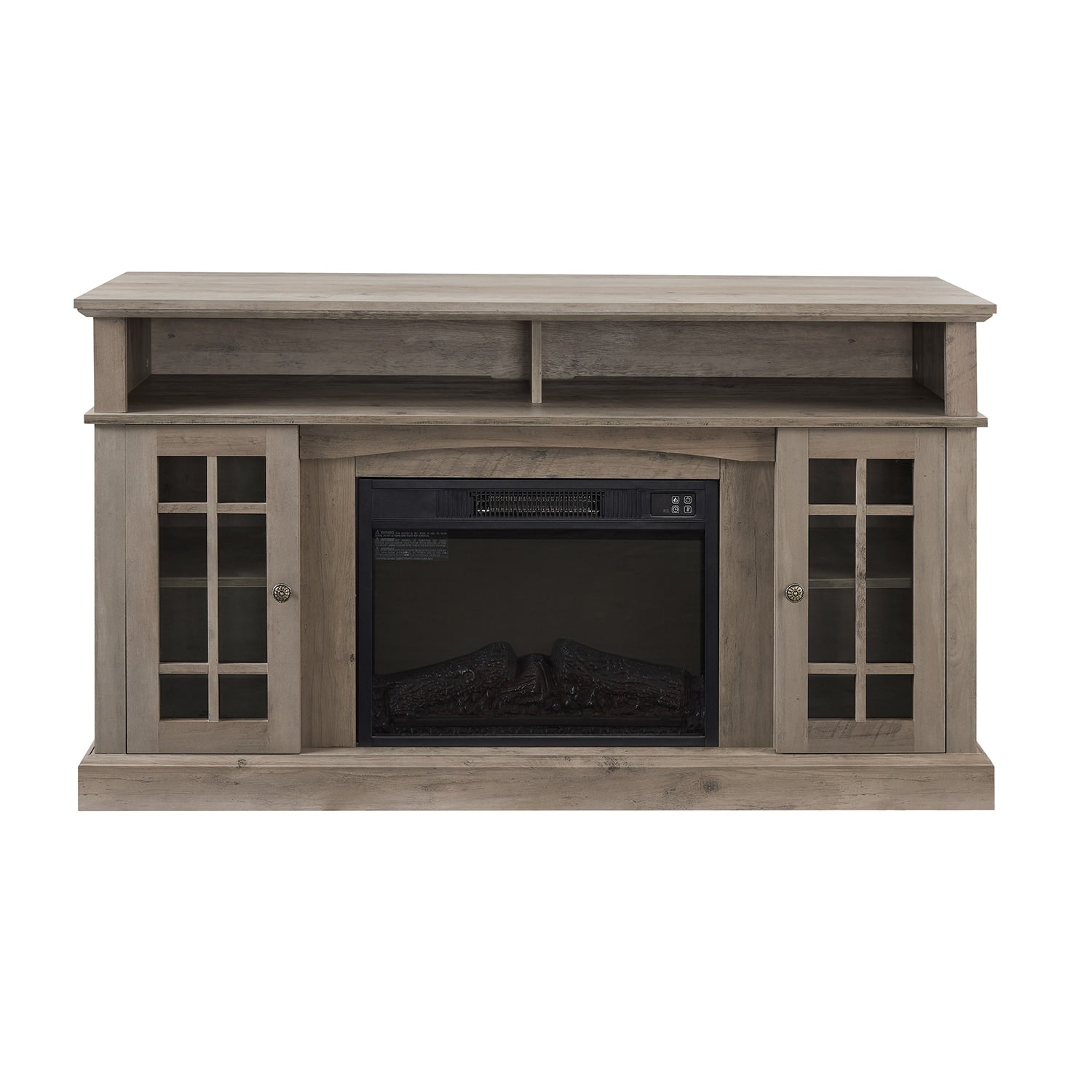 SINOFURN 58.25-in W Gray Washed TV Stand with Fan-forced Corner or flat wall with Remote Control Included