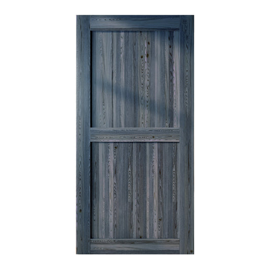 HOMACER 48-in x 84-in Navy Mid-Bar Pine Wood Solid core Single Barn Door (Hardware Not Included)