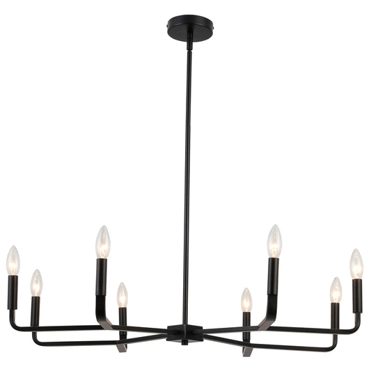 Dainolite Colette 8 -Light Matte Black Modern/contemporary For Use in Bathrooms, Bedrooms, Dining Rooms, Foyers, Kitchens, Living Rooms Chandelier