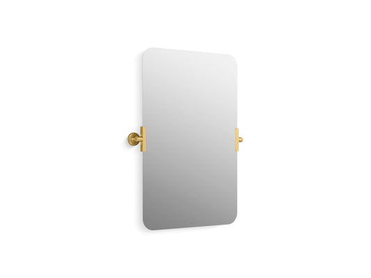 KOHLER Castia by Studio McGee 22.81-in x 29.5-in Polished Frameless Rectangle Bathroom Vanity Mirror ( Vibrant Brushed Moderne Brass )