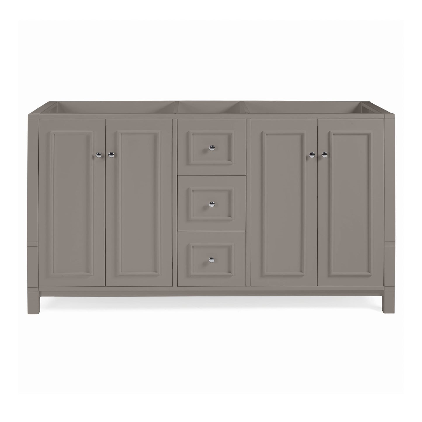 Alaterre Furniture Williamsburg Vanity Without Sink 60-in Gray Bathroom Vanity Base Cabinet without Top (Assembly Required)