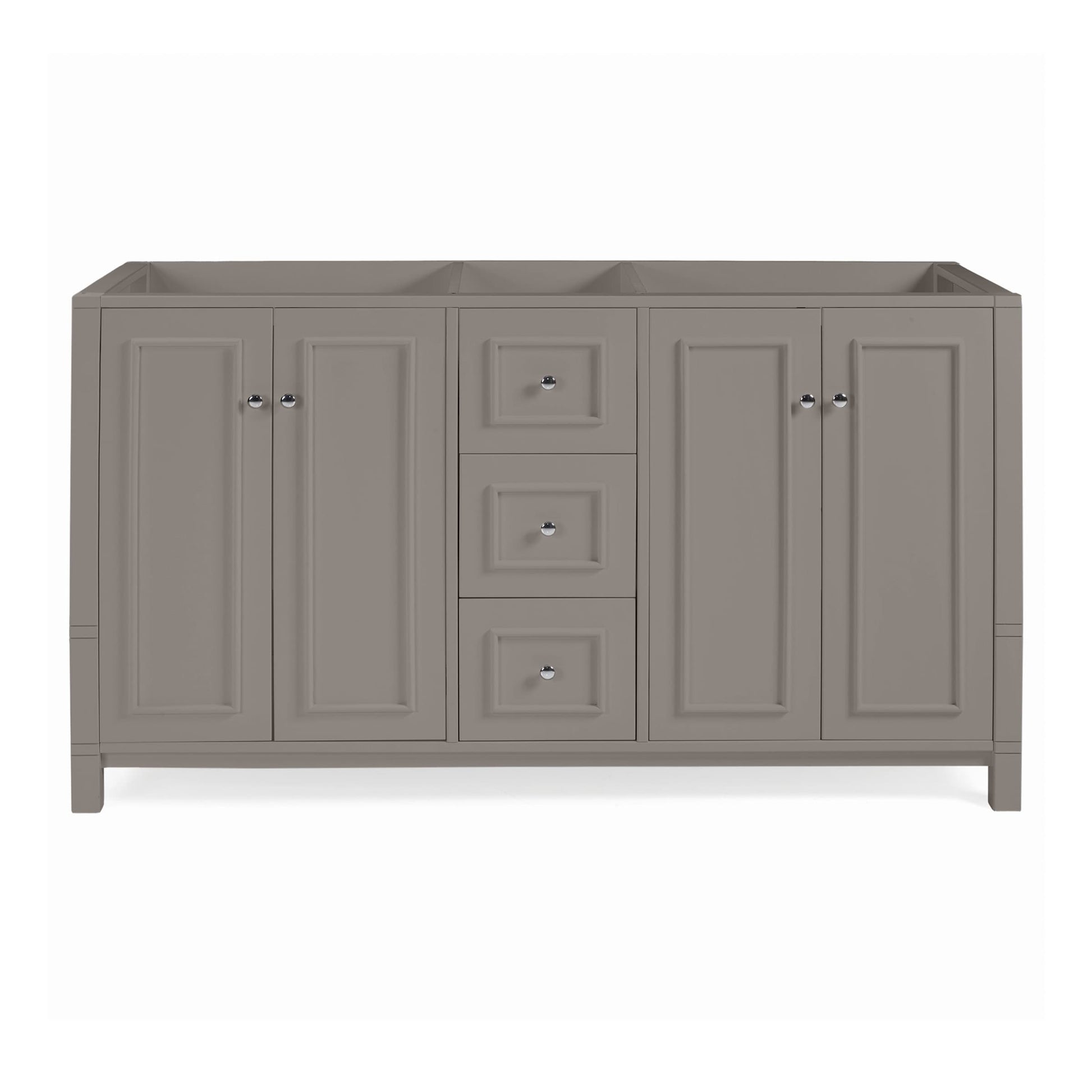Alaterre Furniture Williamsburg Vanity Without Sink 60-in Gray Bathroom Vanity Base Cabinet without Top (Assembly Required)